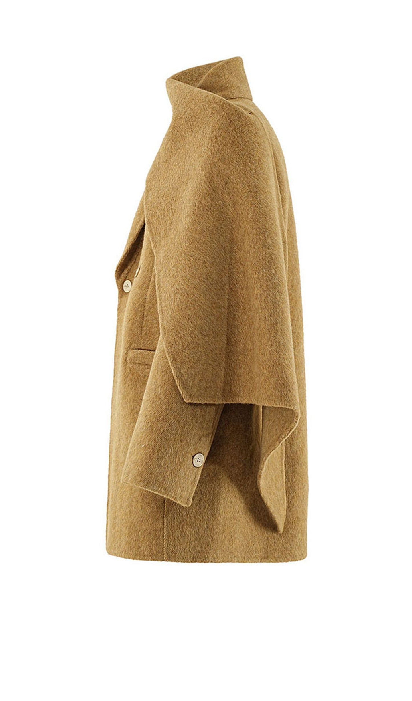Faux Leather Wool Coat