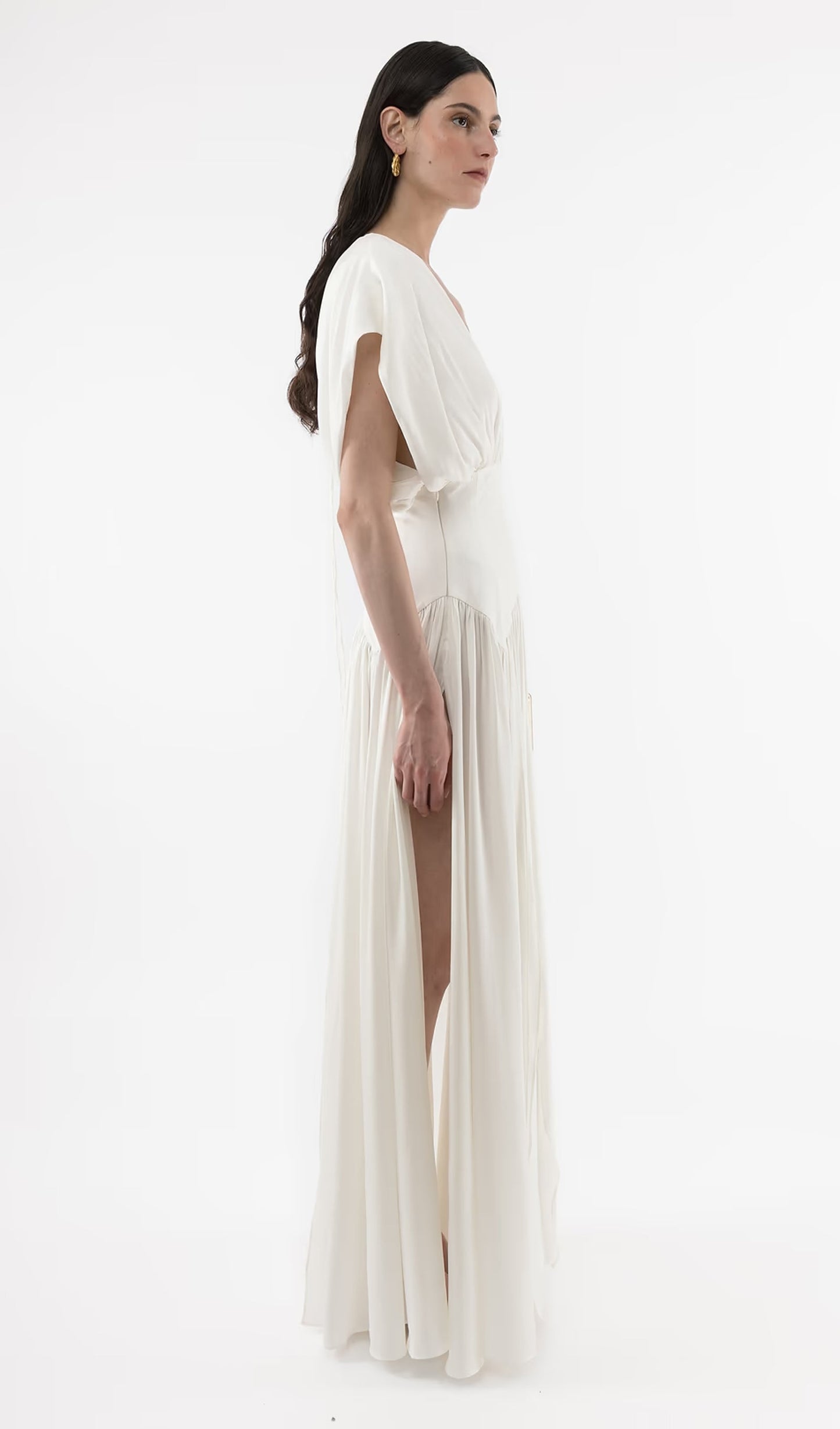 Deep V Neck Slit Maxi Dress