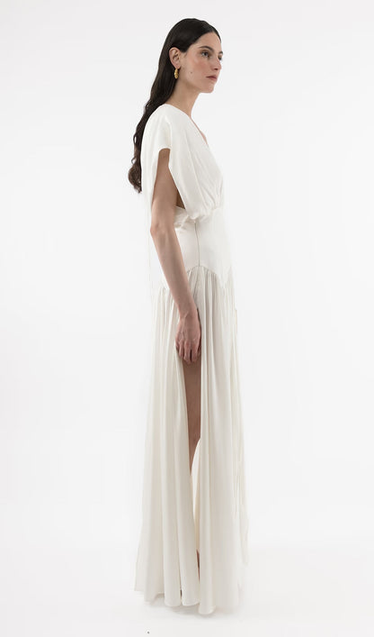 Deep V Neck Slit Maxi Dress