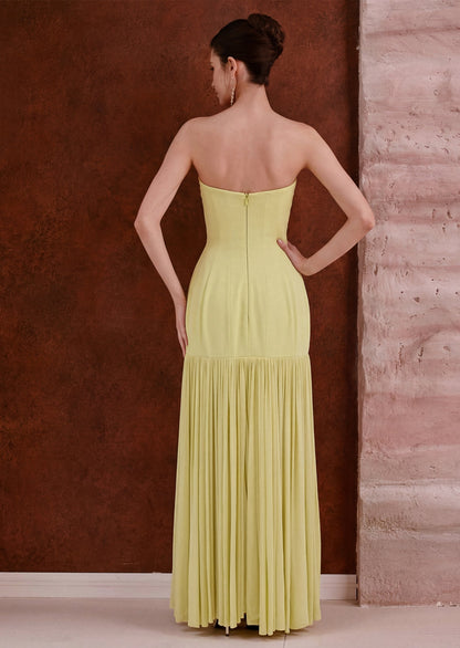 Vallea Draped Jersey Bustier Midi Dress