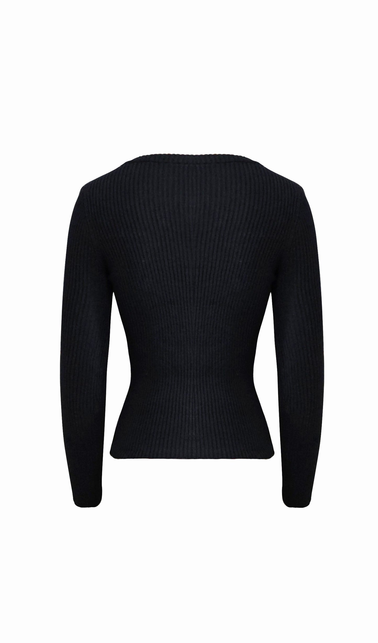Zip-Up Ribbed Knit Cardigan Top