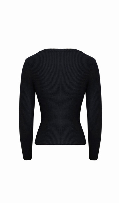Zip-Up Ribbed Knit Cardigan Top