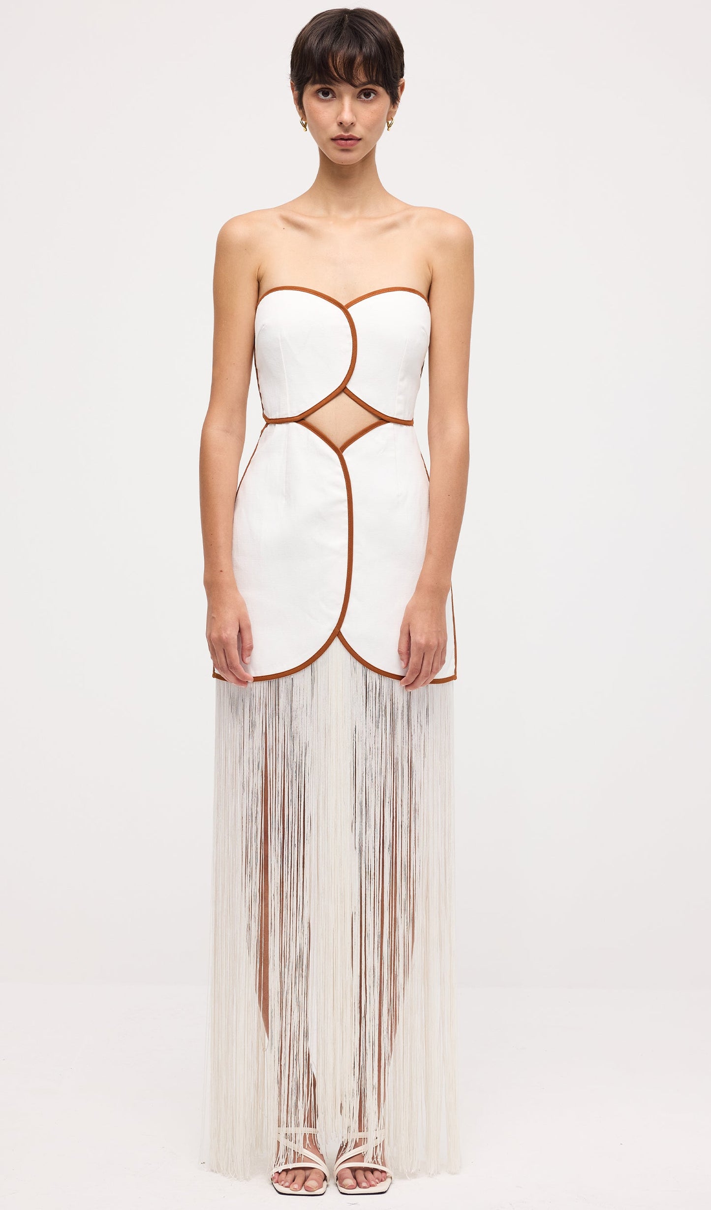 Tassel Off Shoulder Hollow Out Maxi Dress