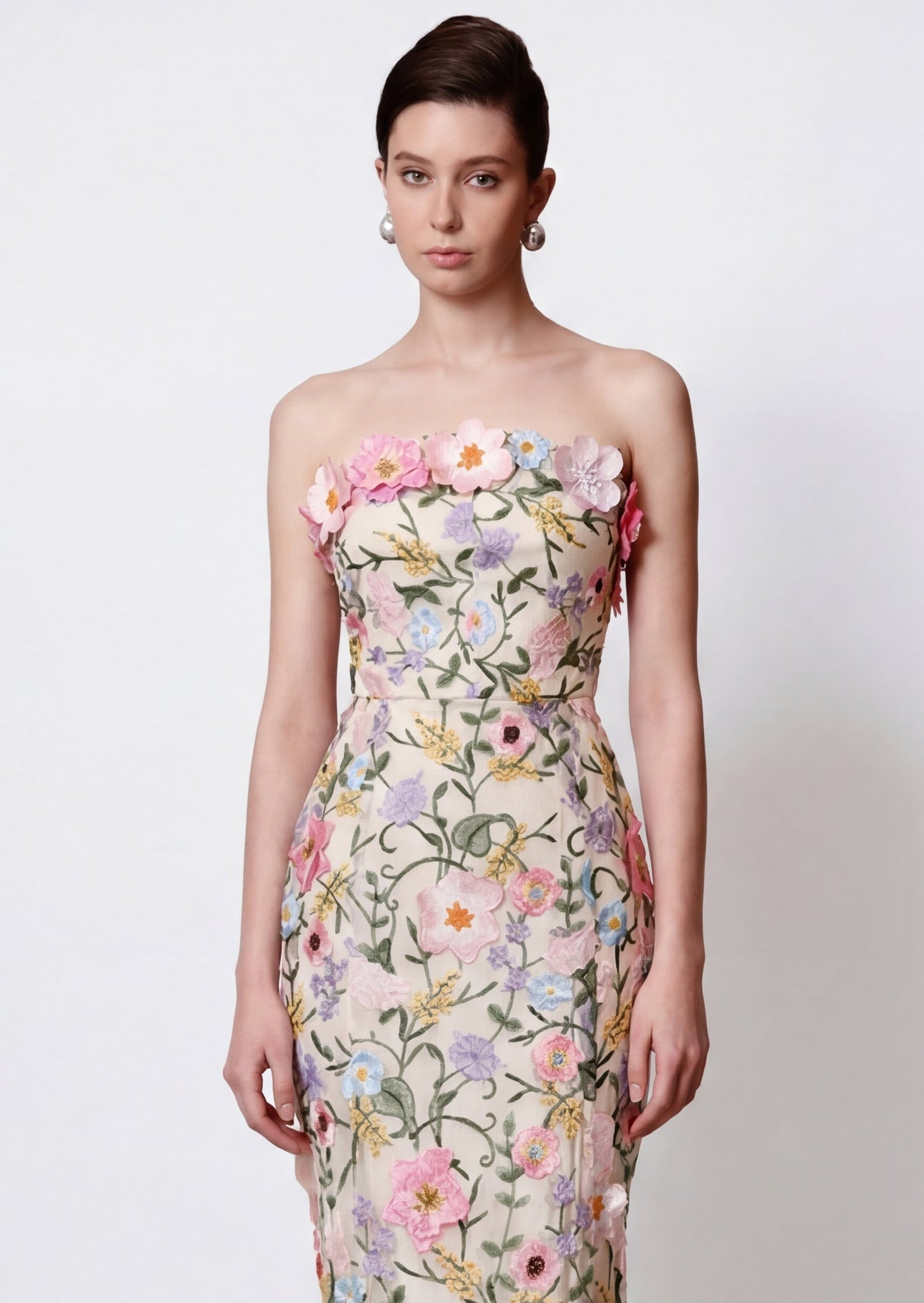 Juyce Strapless Maxi Dress In Floral