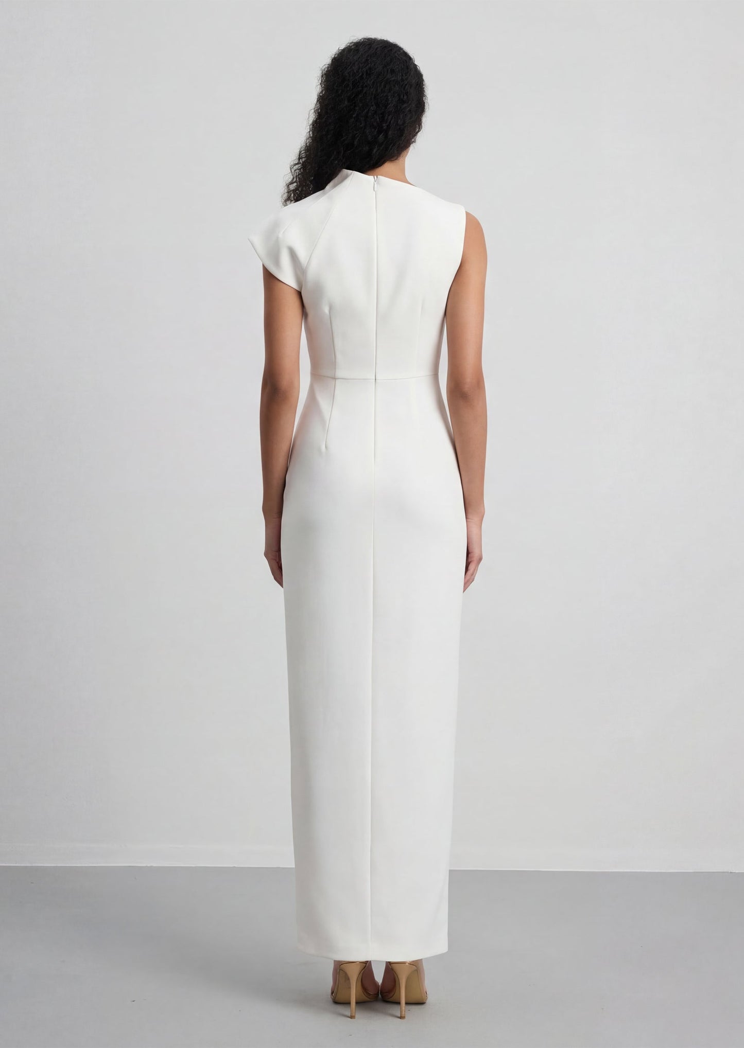 Azelie Asymmetrical Maxi Dress In White