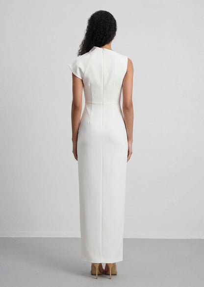 Azelie Asymmetrical Maxi Dress In White