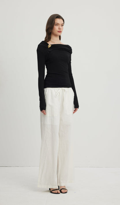Pleated Off Shoulder Top