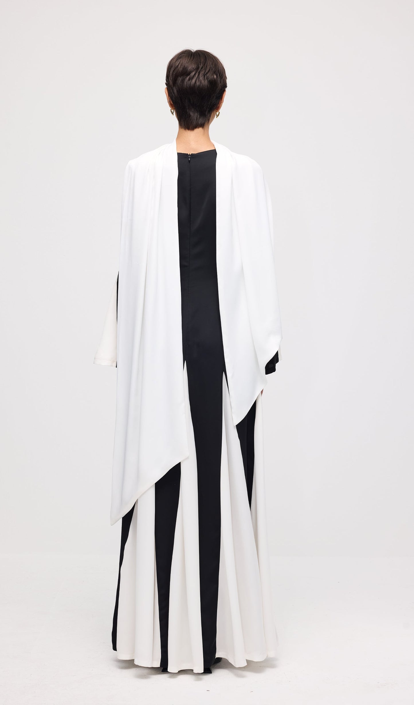 Knitted Triangular Inserts Maxi Dress In Black