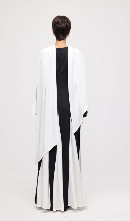 Knitted Triangular Inserts Maxi Dress In Black