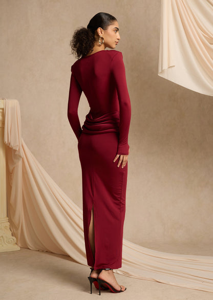 Layali Rose Long Sleeve Maxi Dress