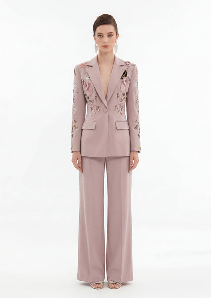 Dekia Sequin Floral Embroidery Suit