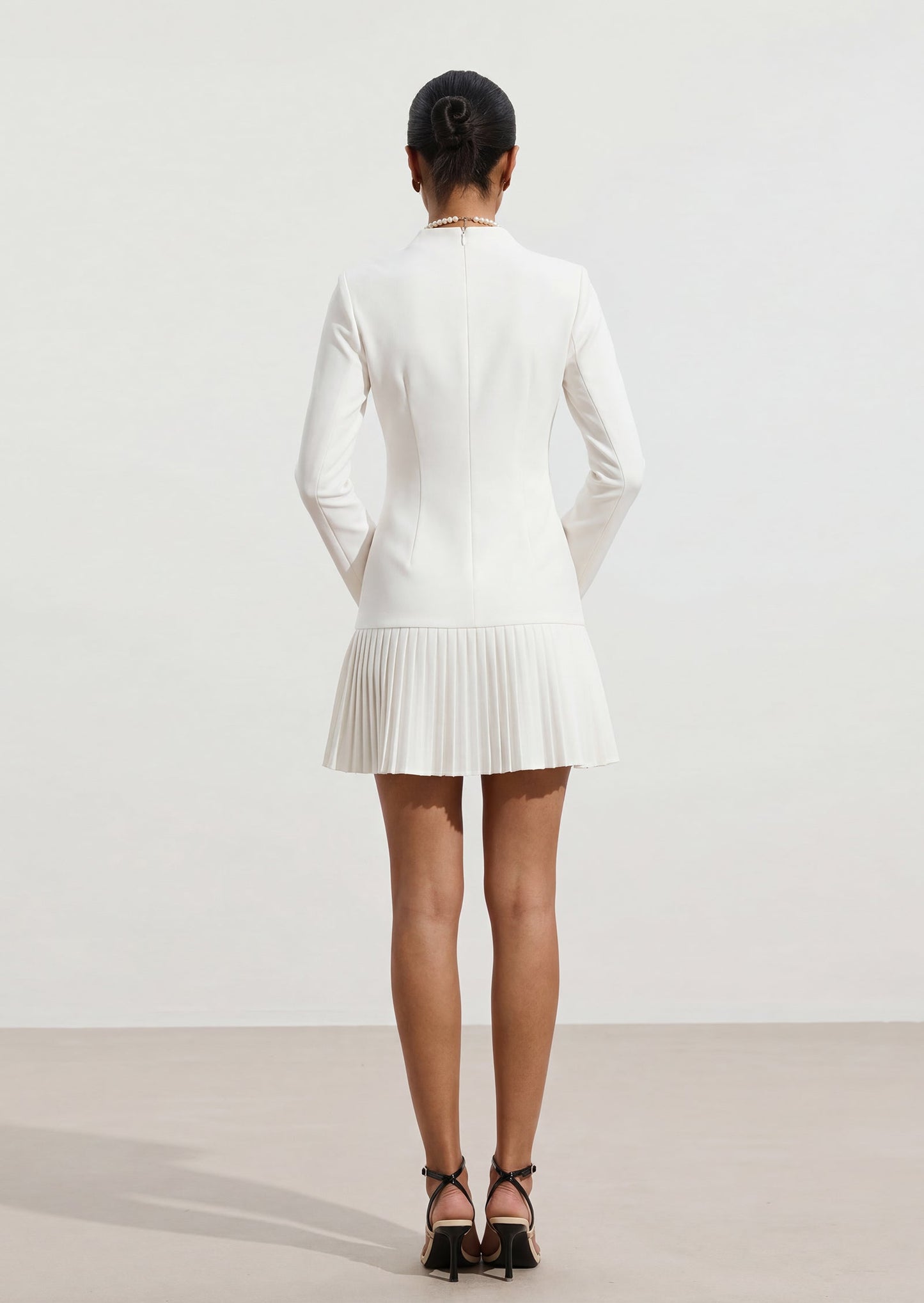 Mercy Pleated Hem Mock Neck Mini Dress