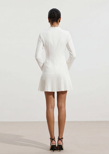 Mercy Pleated Hem Mock Neck Mini Dress