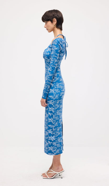 Floral Slim Split Midi Dress