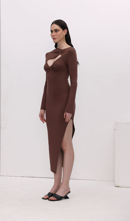 Cut Out Split Midi Dress