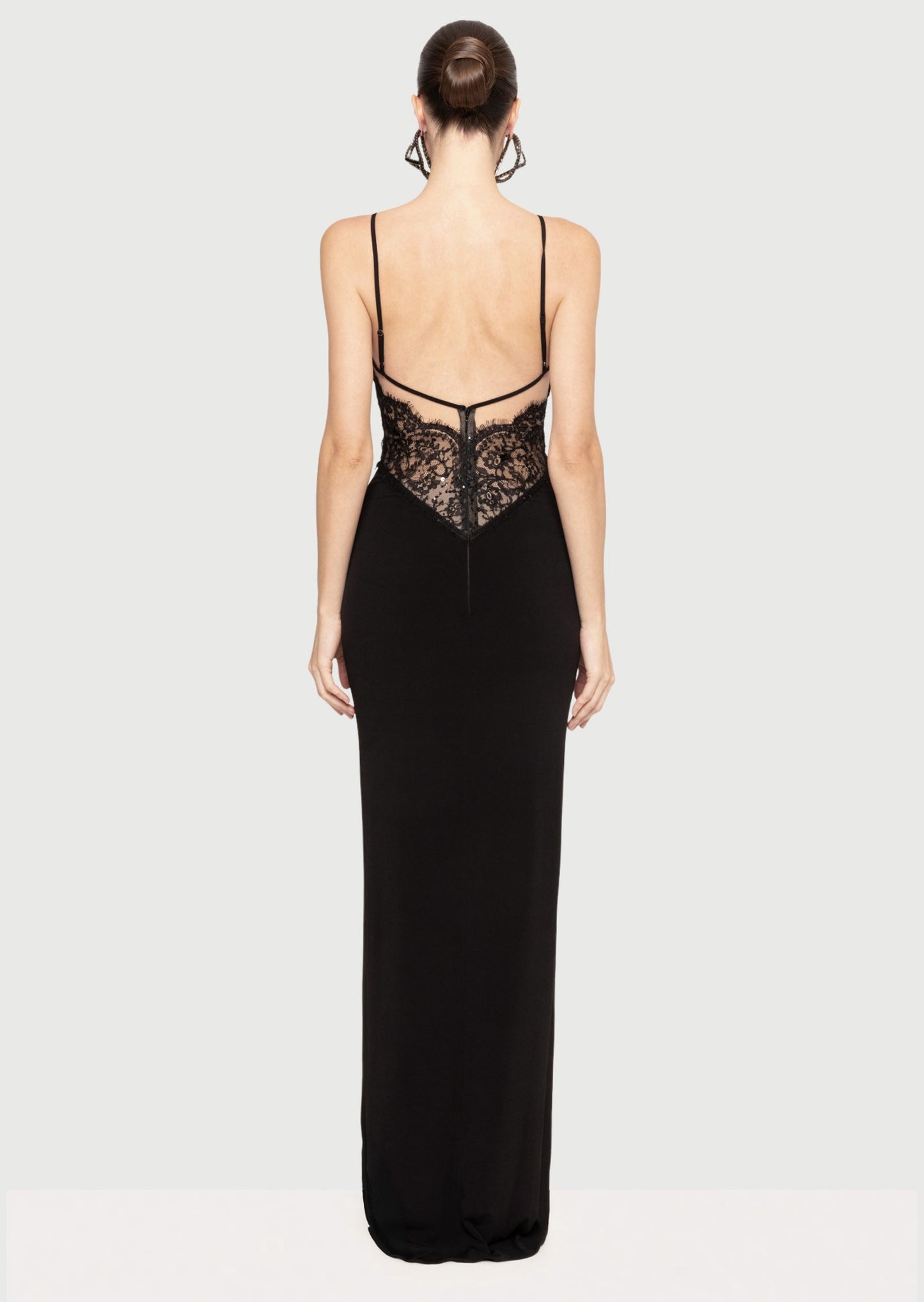 Lace-Panel Maxi Dress