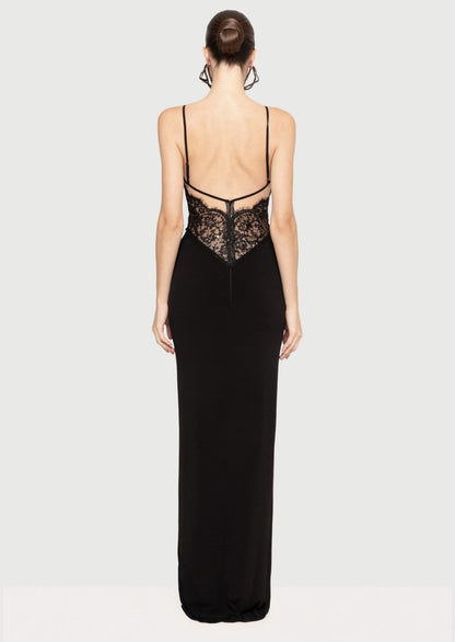 Lace-Panel Maxi Dress