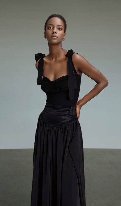 Bustier Crop Top & Midi Skirt Set