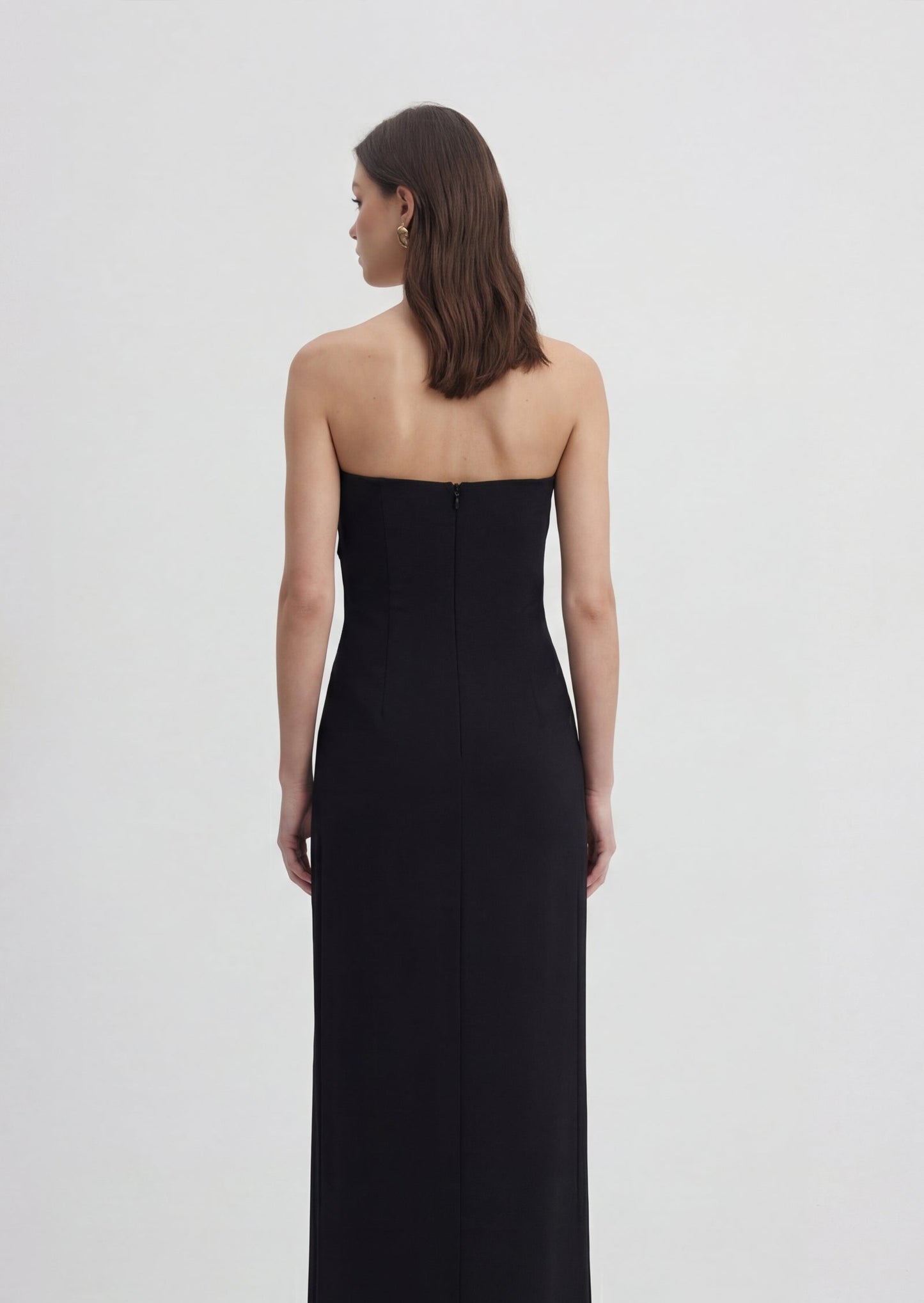Ruffle Wave Column Maxi Dress