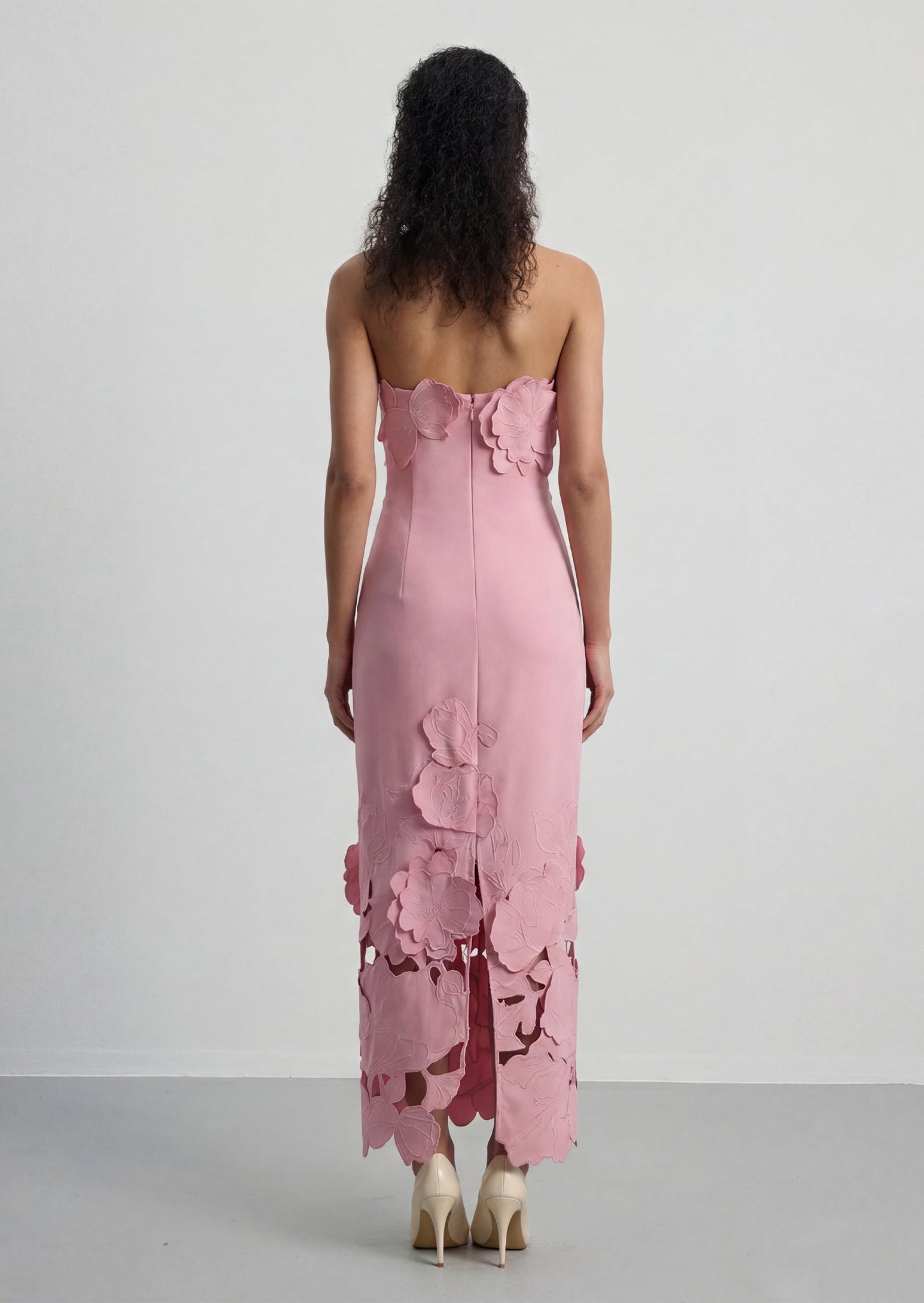 Rayna Floral-Appliquéd Crepe Maxi Dress