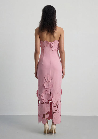 Rayna Floral-Appliquéd Crepe Maxi Dress