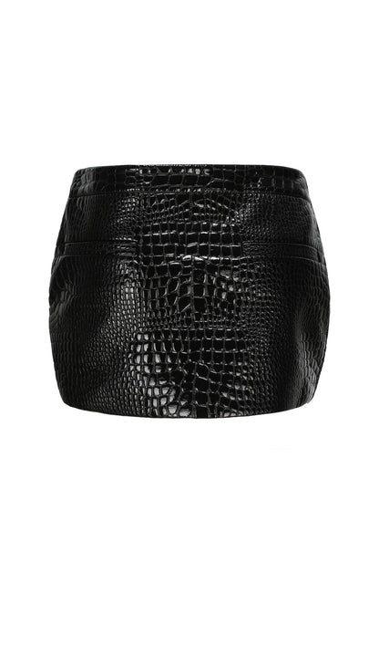 Leather Mini Skirt In Black
