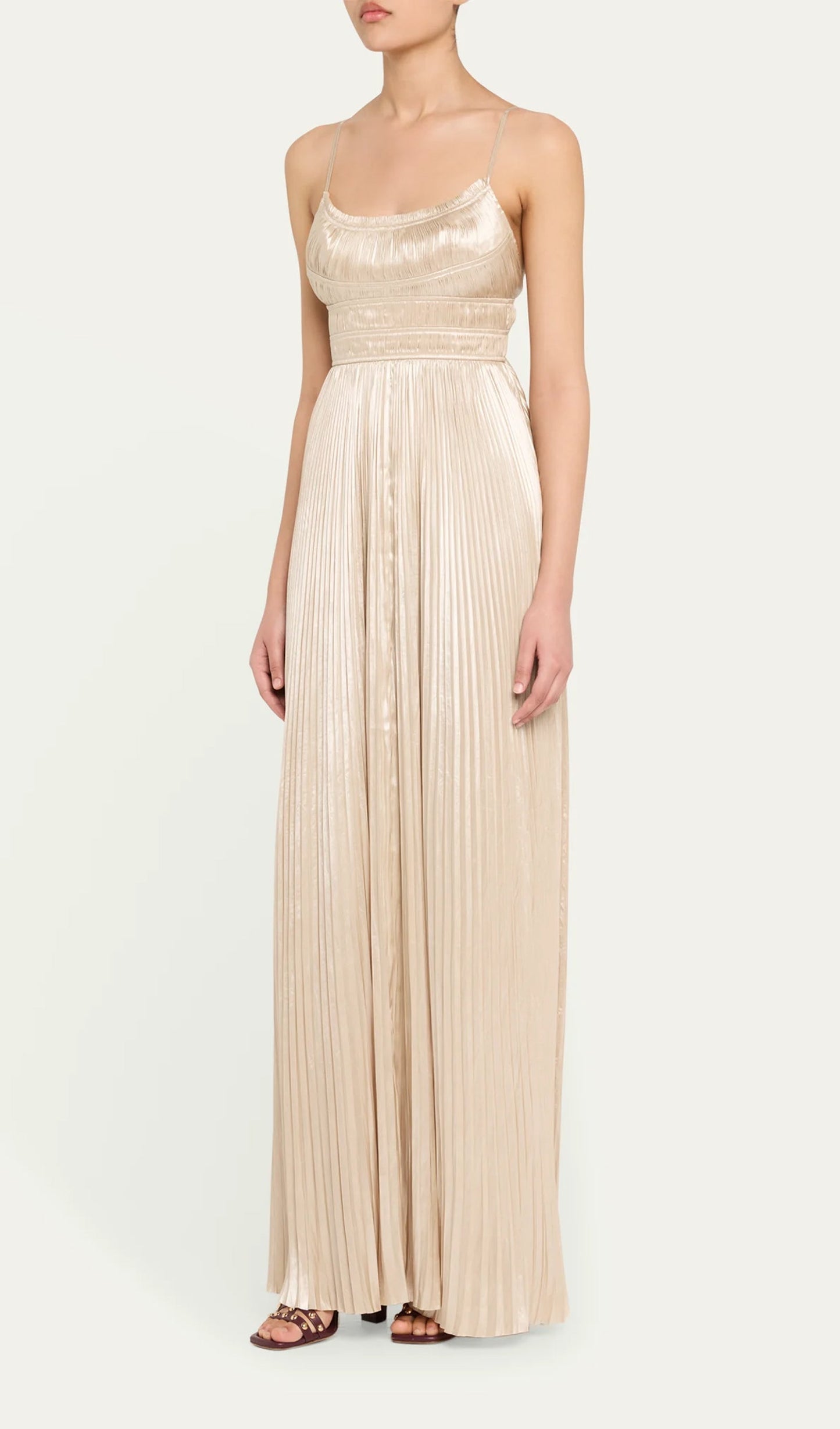 Sleeveless Pleated Gown