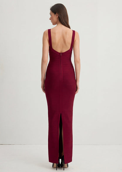 U Neck Sleeveless Bandege Maxi Dress