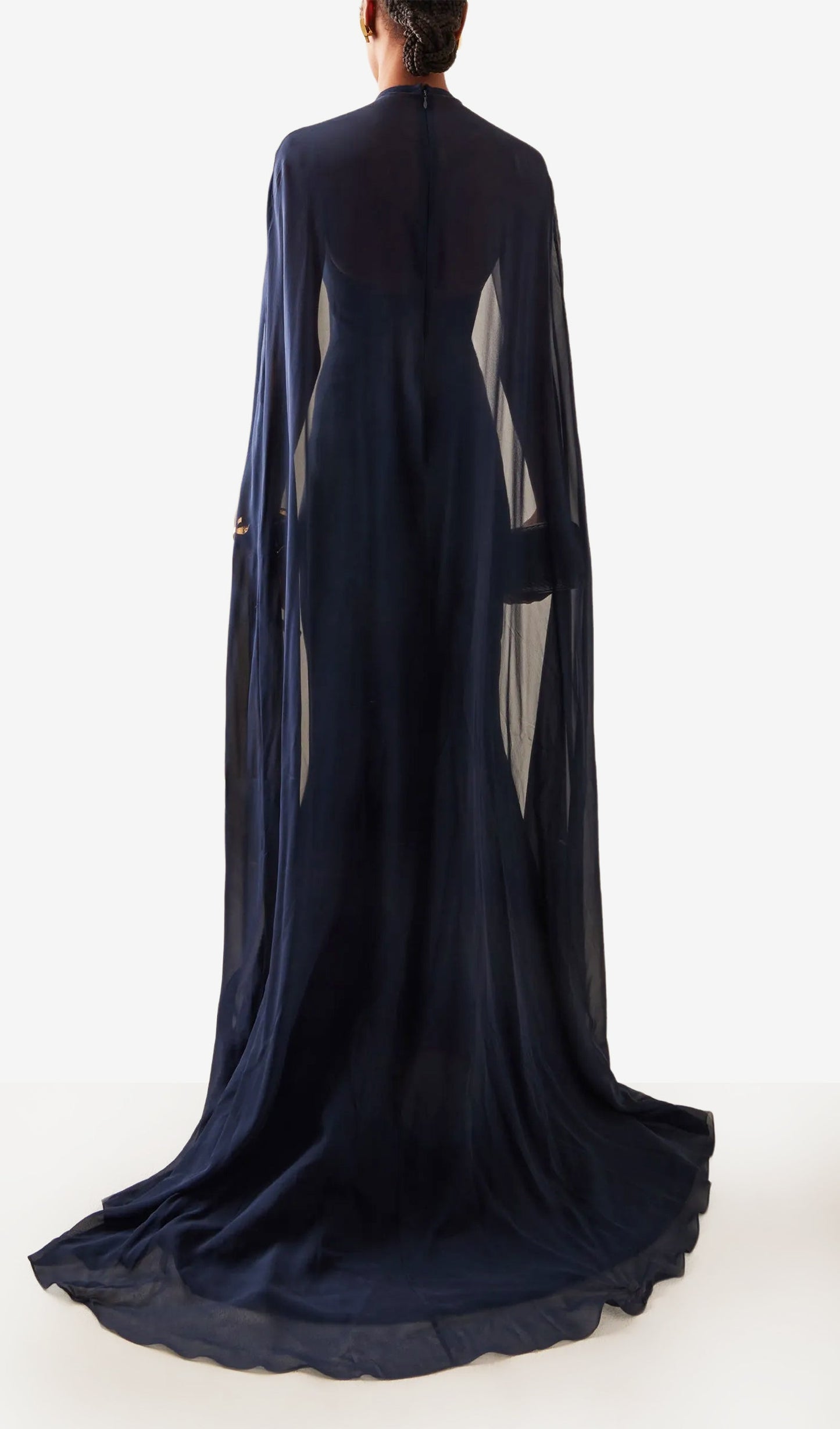 Layali Rose 3D Flower Cape Maxi Dress