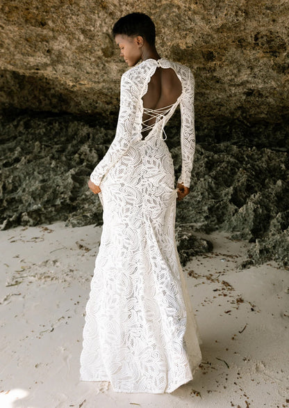 Esme Lace Open Back Maxi Dress