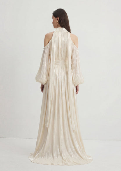 Lidar Off Shoulder Ruched Maxi Dress