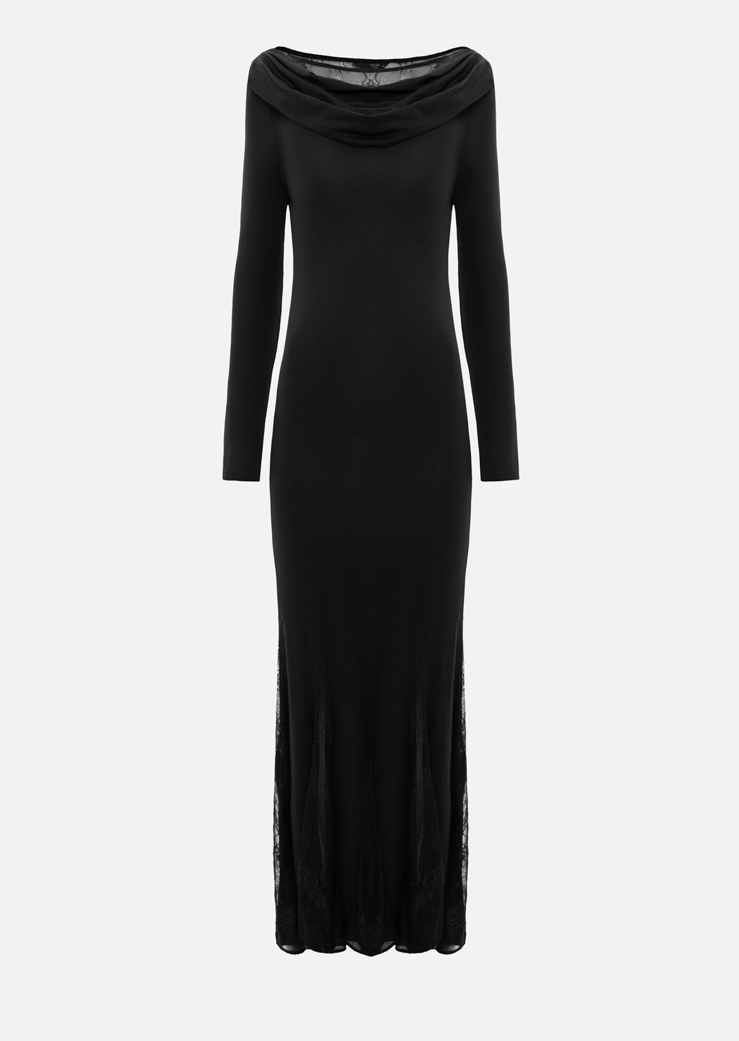 Knitted Maxi Dress With Lace Inserts
