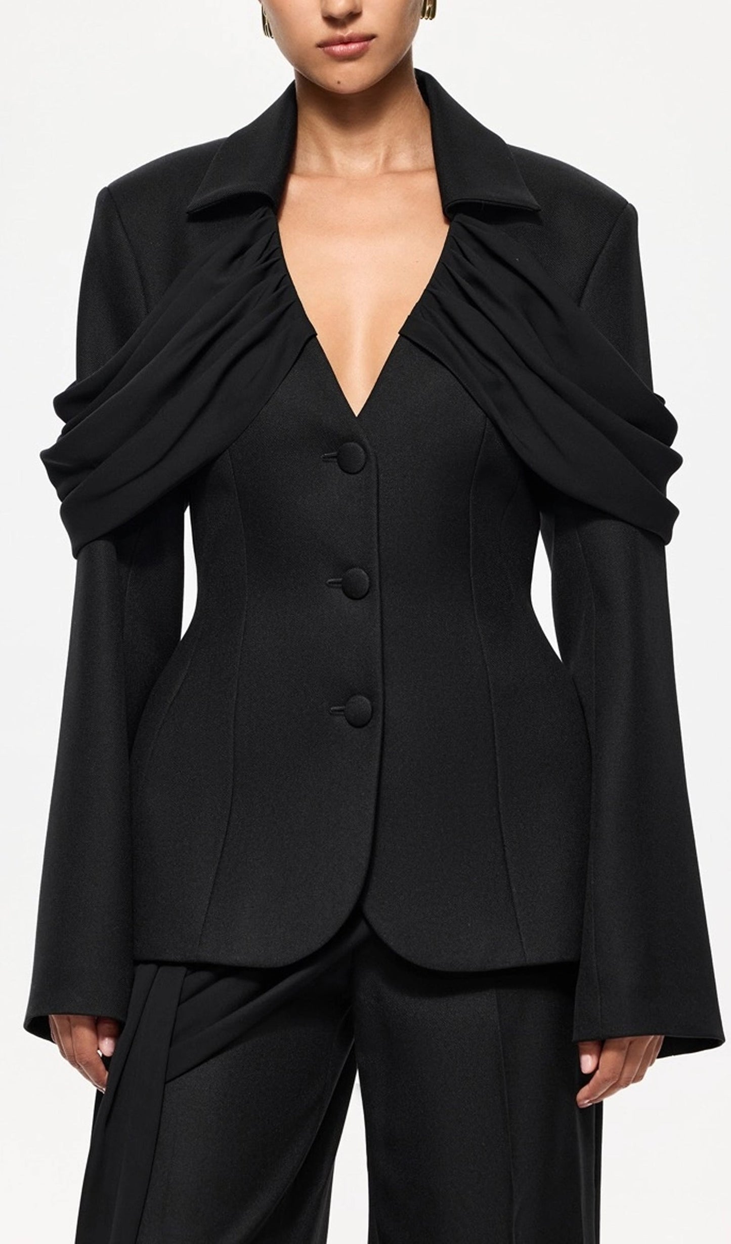 Panels  Suiting Jacket & Straight-Leg Trousers Set