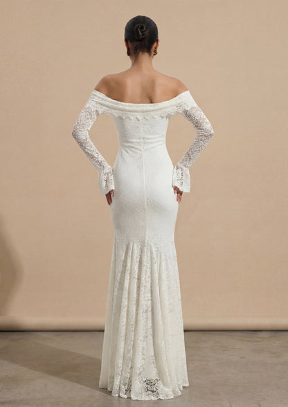Blakely Off Shoulder Mermaid Lace Maxi Dress