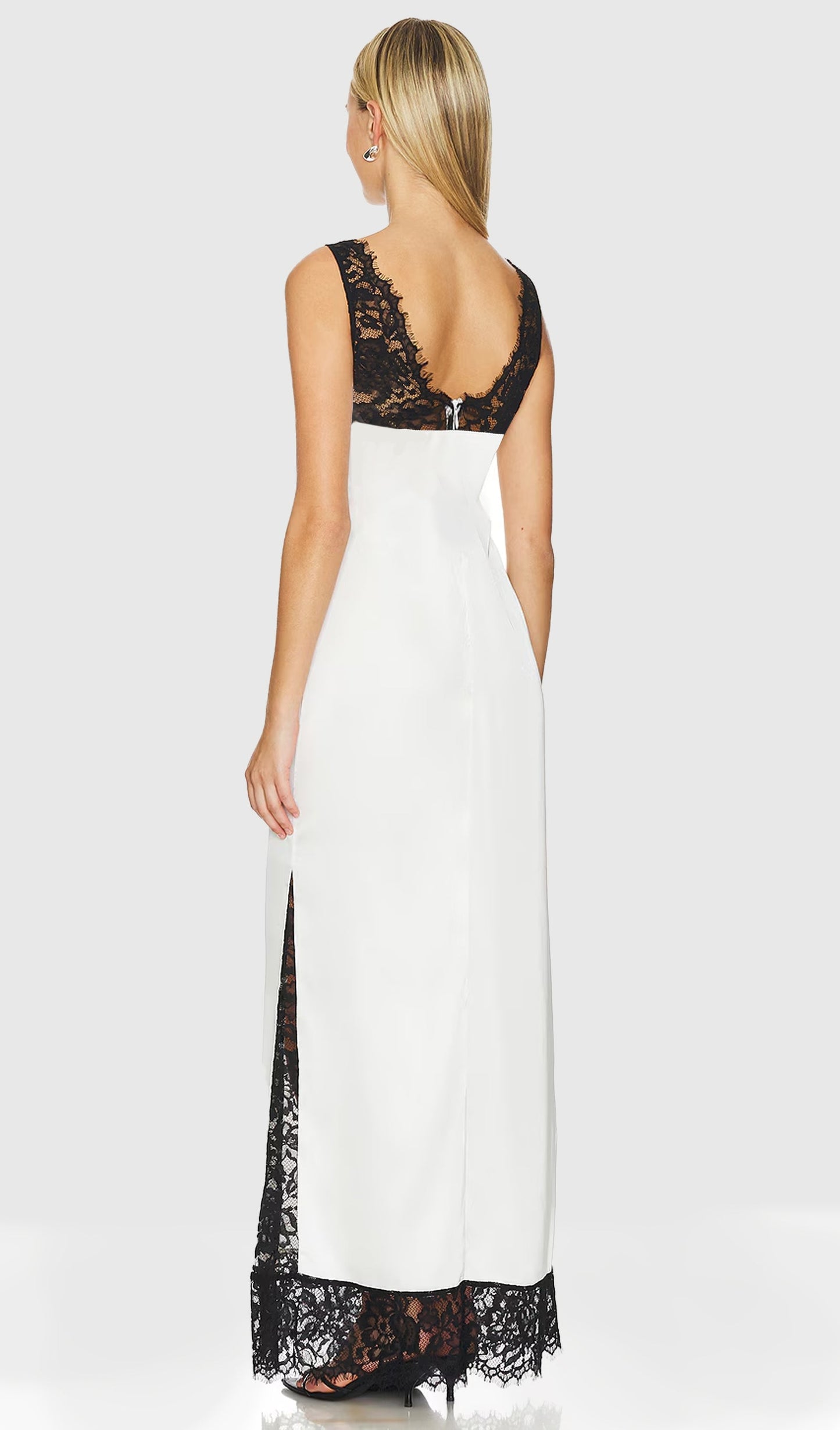 Lace Deep V Maxi Dress