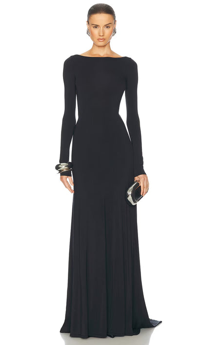 Jersey Open Back Maxi Dress