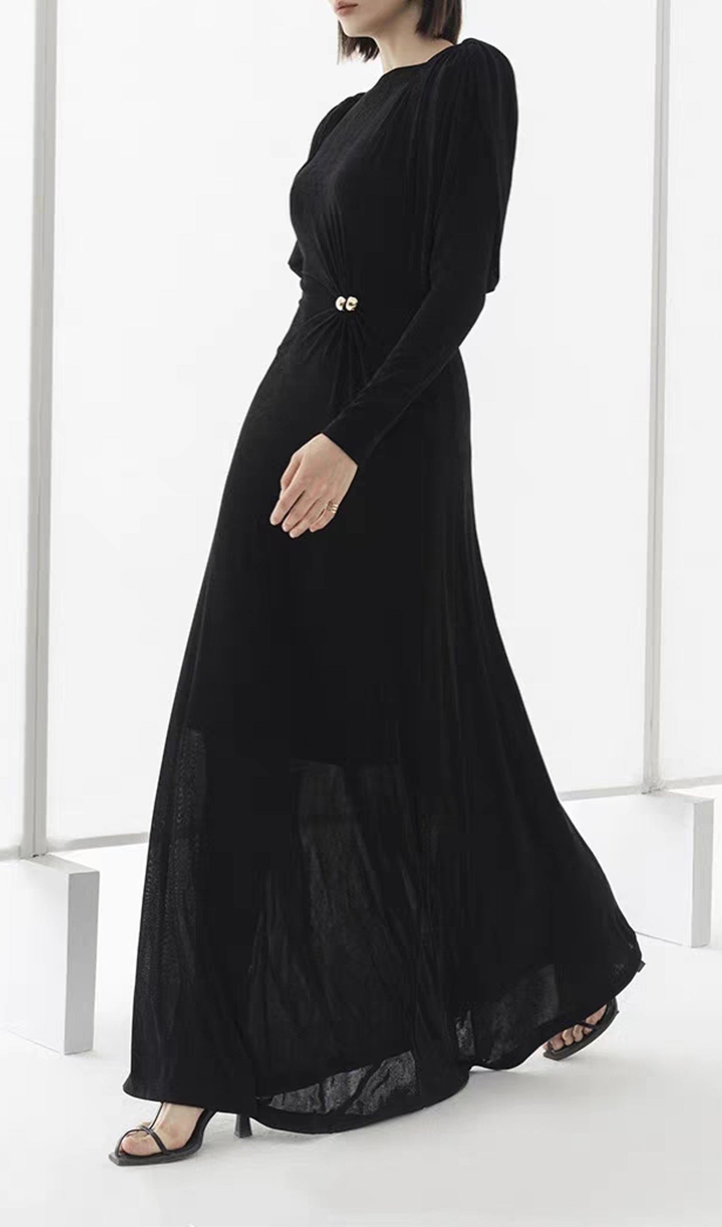 Metallic Decor Maxi Dress