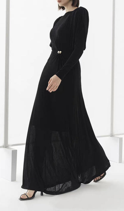 Metallic Decor Maxi Dress