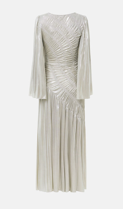 Metallic Maxi Dress In Silver