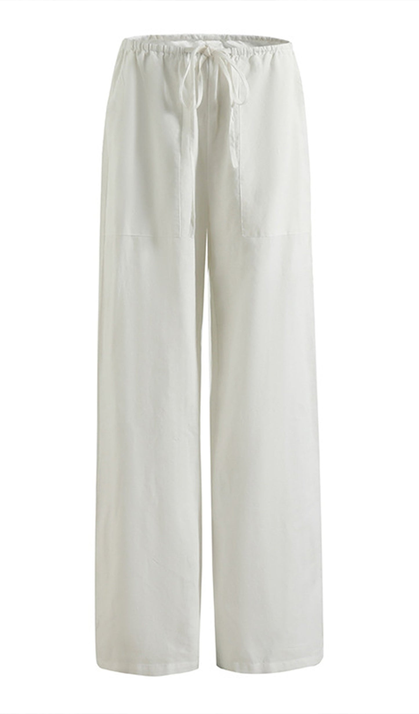 Loose Tie Pants White