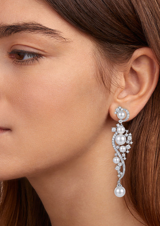 Pear Zirconia Drop Bridal  Earrings