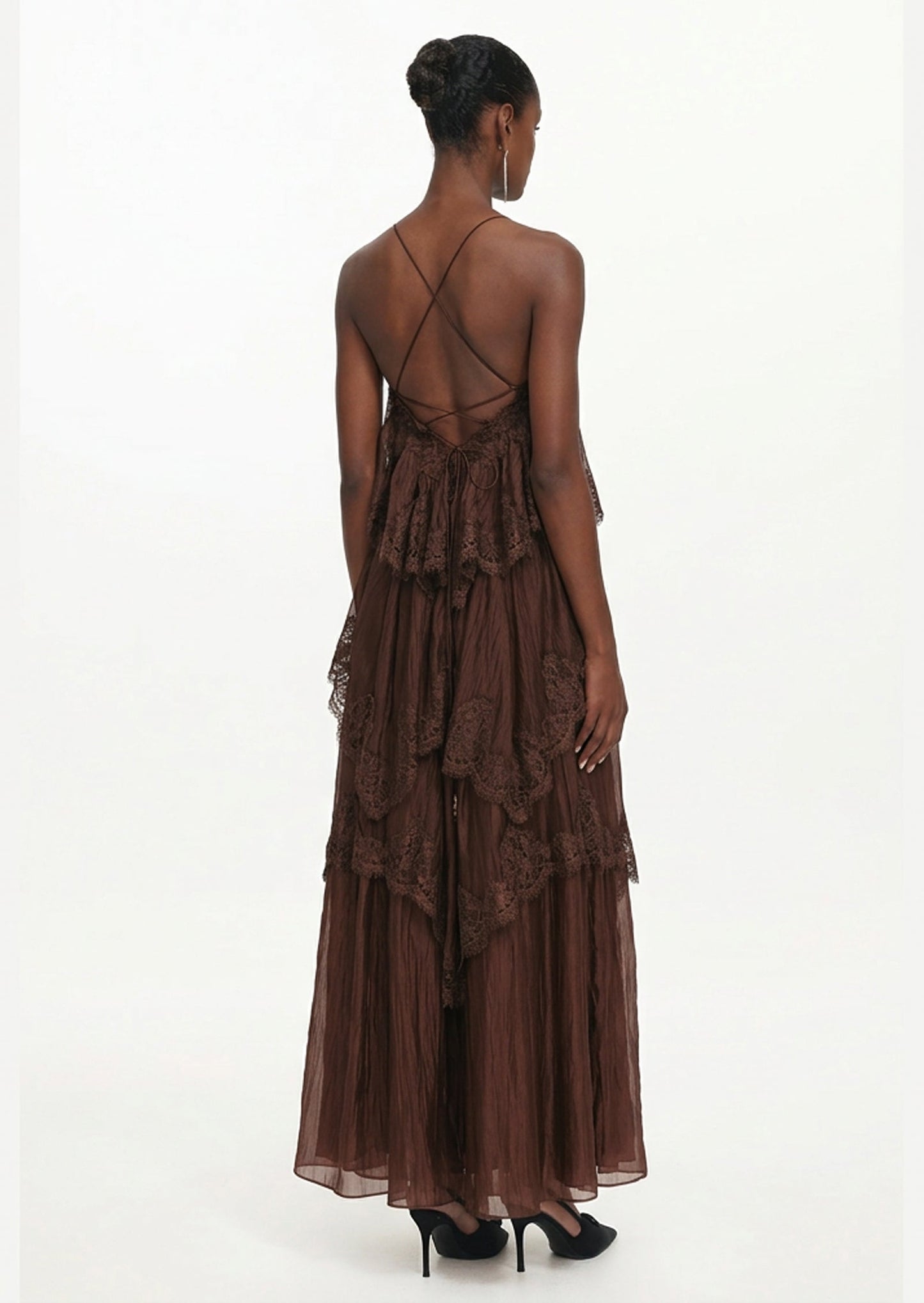 Glein Lace Appliqué Maxi Dress
