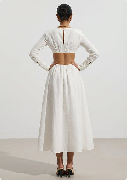 Shirt Bra Top & Gathered Maxi Skir Set