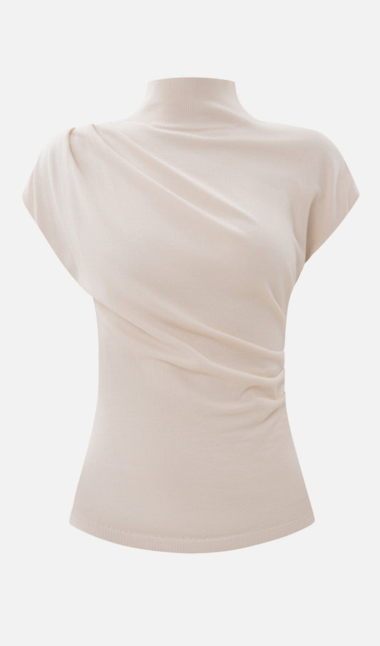 Sleeveless Knitted With Pleats Top