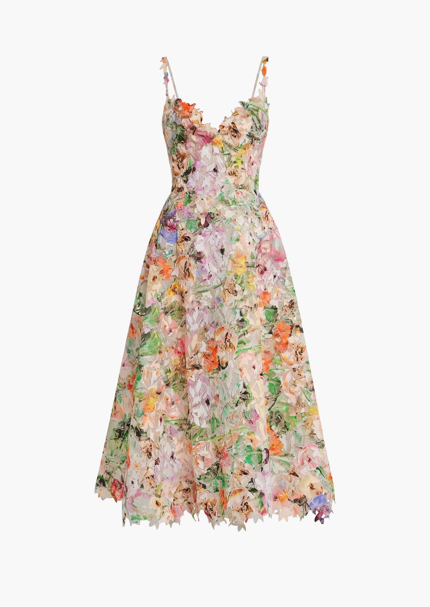 Belle Floral Embroidered Lace Midi Dress