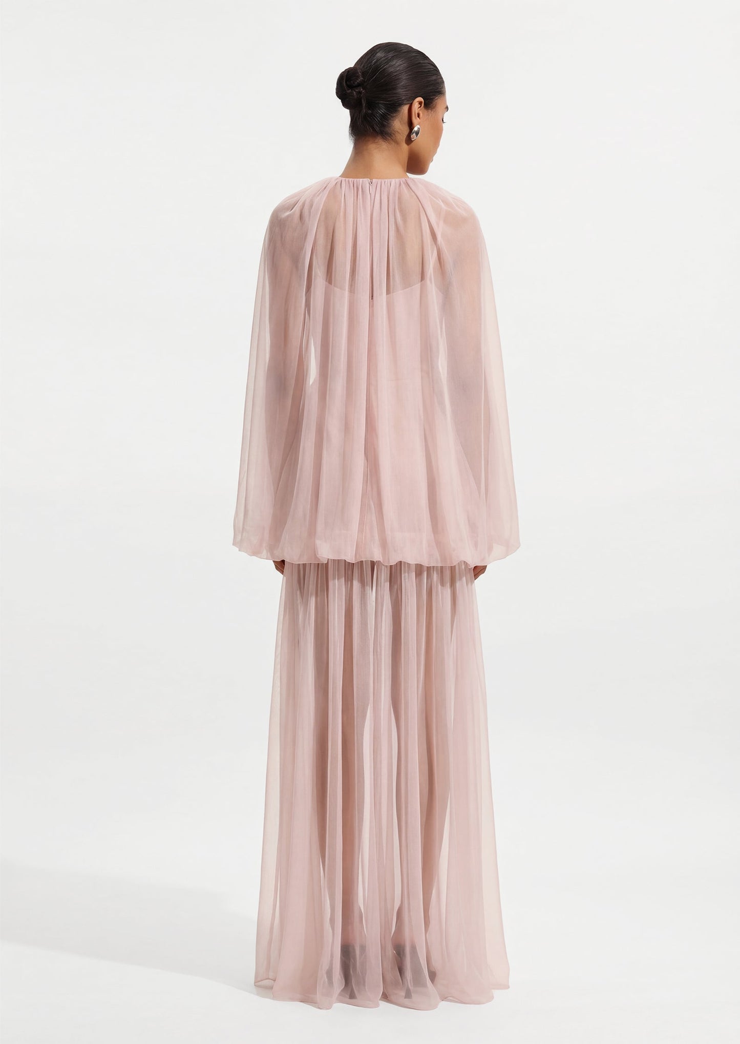 Voluminous Bubble Maxi Dress In Pink