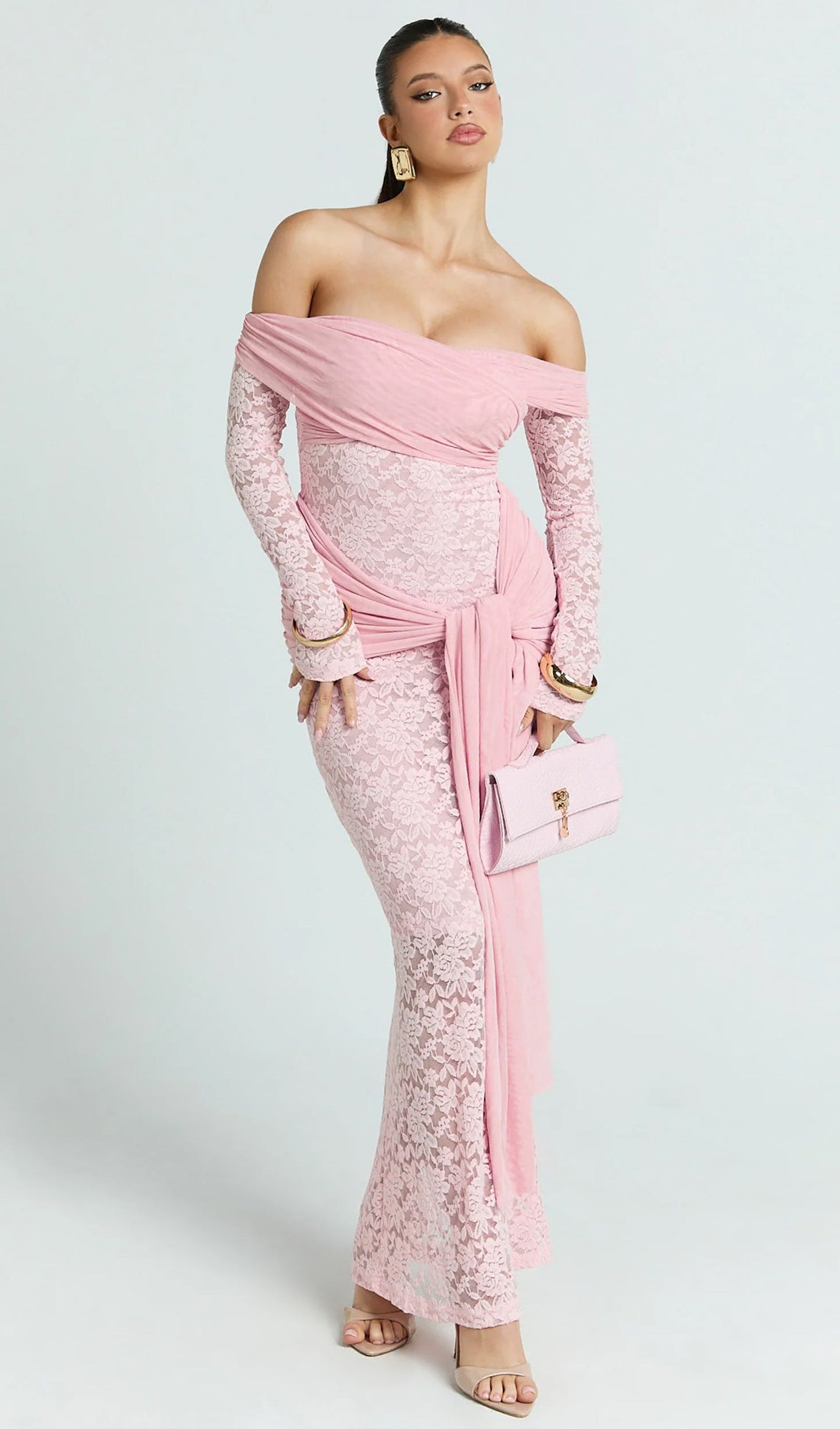 Off The Shoulder Sash Bodycon Dress
