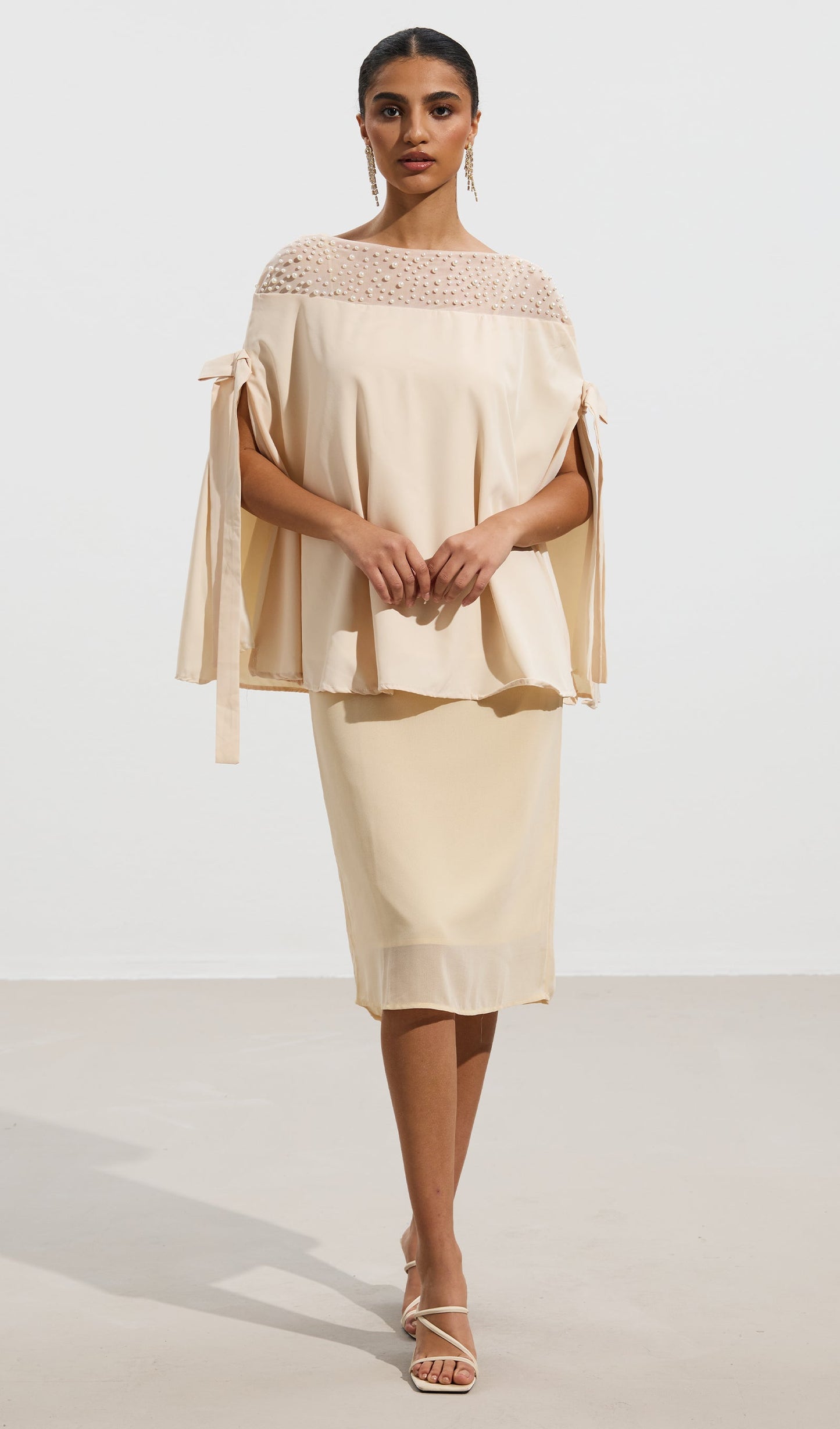Pearl Trimmed Cape Shirt