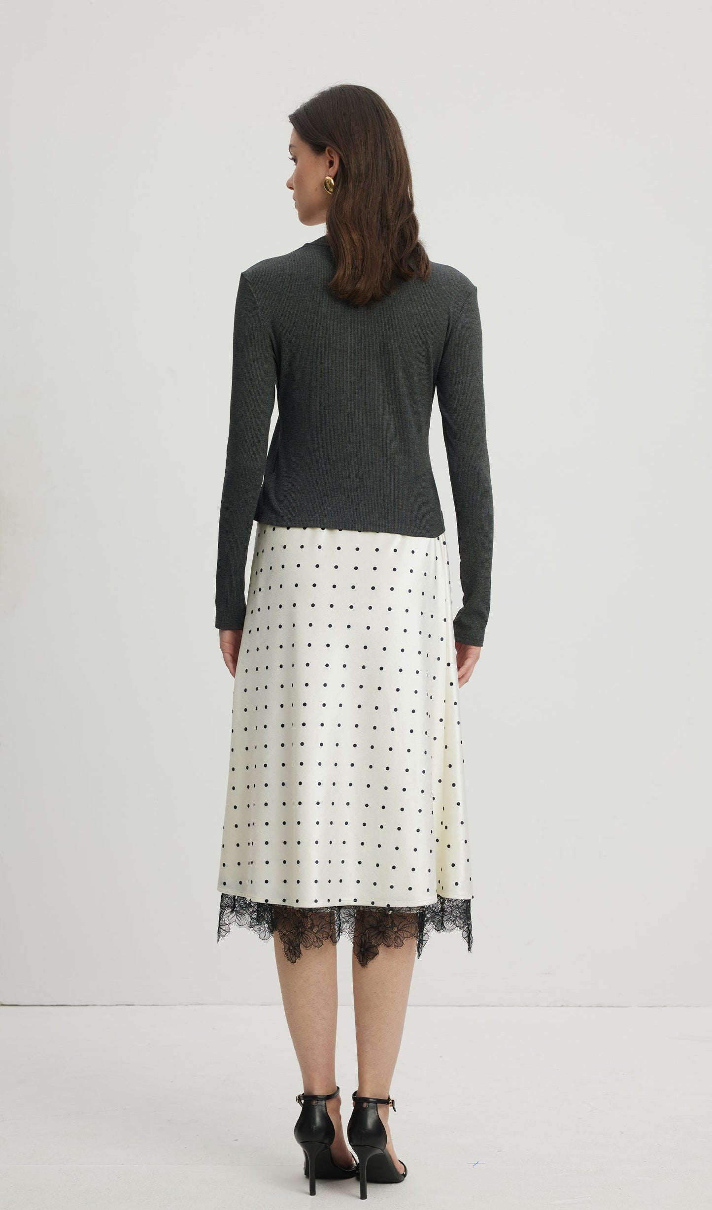 Polka Dot Midi Skirt