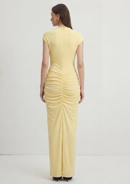 Myla Cross Over Maxi Dress In Yellow